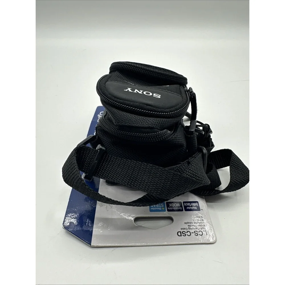 Sony LCS-CSD Black Soft Carrying Case For cybershot Cameras w shoulder strap NWT